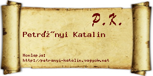 Petrányi Katalin névjegykártya