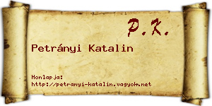 Petrányi Katalin névjegykártya
